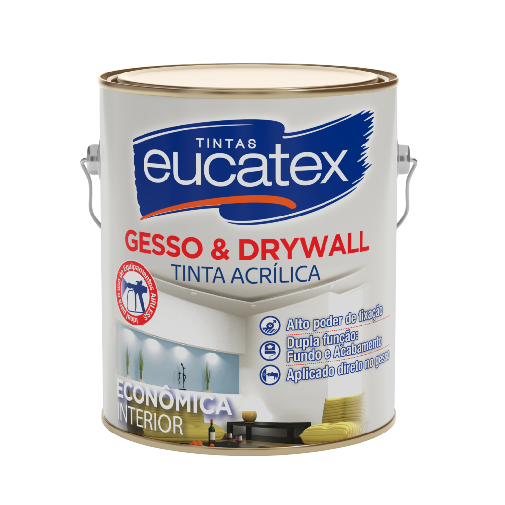 Latex Gesso E Drywall Branco Fosco 3 6lt Eucatex IPÊ Telhas