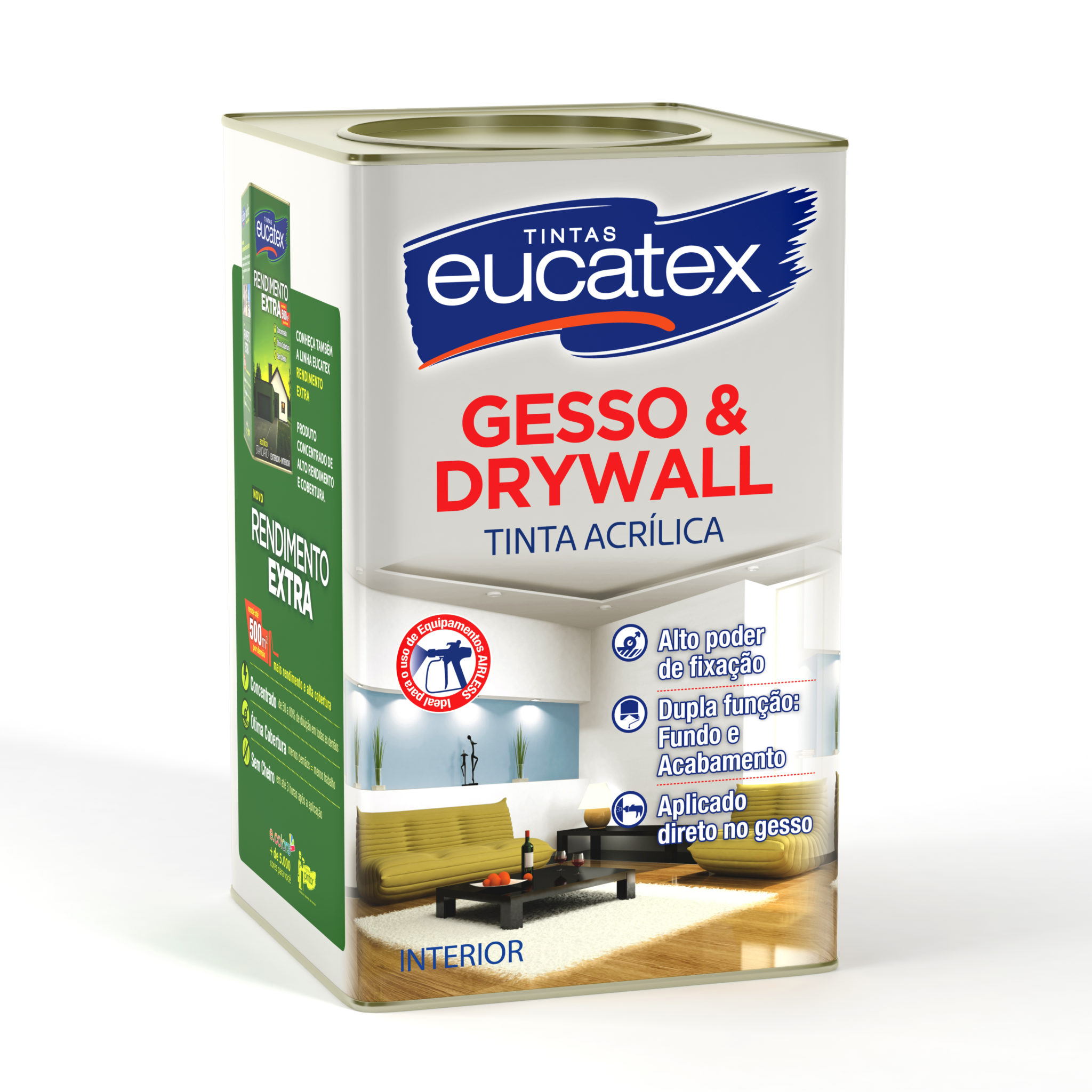 Latex Gesso E Drywall Branco Fosco 18lt Eucatex IPÊ Telhas