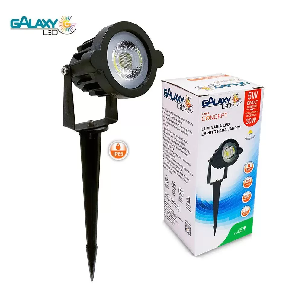Espeto Led Para Jardim 5w 6500k Ip65 Bivolt Codigo 1761 Galaxy 1 ESPETO LED PARA JARDIM 5W 6500K IP65 BIVOLT COD. 1761 GALAXY