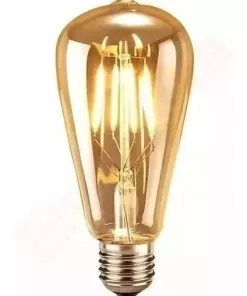 LAMPADA FILAMENTO DE LED BULBO ST64 4W AMBAR 2200K BIVOLT COD. 5040 GALAXY
