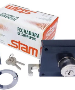 Procurando por segurança e estilo para o seu portão? Apresentamos a Fechadura Portão 701/100 Preto Fosco da renomada marca STAM com espelho inox.